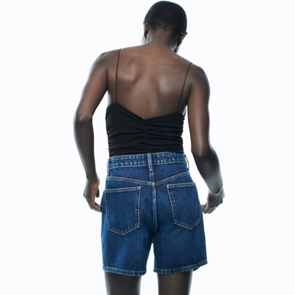 NWT ZARA Black Ruched Bodysuit Size Small - Picture 5 of 8